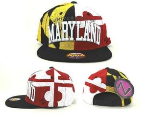 Maryland Terrapins New Zephyr Youth Kids Helmet Black Flag Era Snapback Hat Cap - Picture 1 of 9