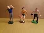 Vintage Lot of 3  Wilton Plastic Sports Figures Bowling,Basketball & Golf
