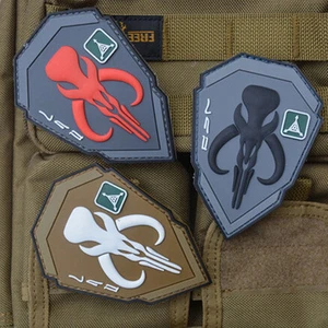 3 PCS STAR WARS BOBA FETT MANDALORIAN BANTHA SKULL 3D TACTICAL PVC PATCH - Picture 1 of 7