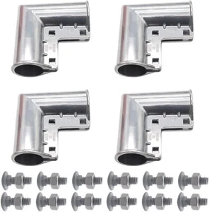 4 Packs Chain Link Fence Gate Corners, Aluminum Corner Suit 1 Silver - Picture 1 of 7