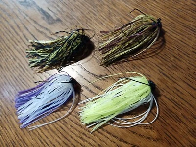 4 plantillas de pesca hechas a medida de 1/8 oz, ojos rojos, anzuelos sin malezas de 3 pulgadas de largo Foto 1 de 4