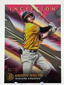 Henry Bolte 2023 Bowman Inception 99 Fuchsia Foil - 03/75 - Oakland Athletics - Picture 1 of 3