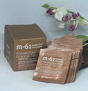 M-61 PowerGlow Peel Gradual Tan 1 Minute 1 Step Facial Pad - 30 Treatments - NIB - Picture 1 of 7