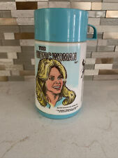 1978 The Bionic Woman Aladdin Thermo Bottle Thermos w/Lid and Cup