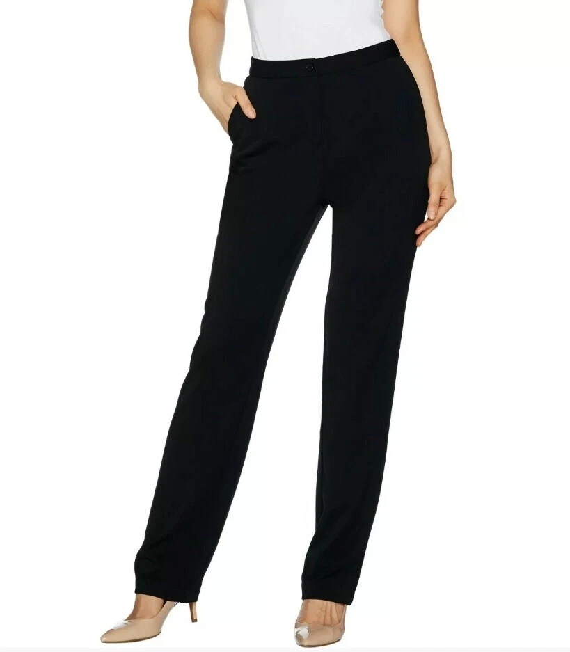 Linea By Louis Dell’Olio Solid Straight Leg Pants Black Reg 6 A273303 - Image 1 of 1