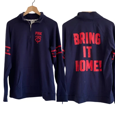 Розовая женская толстовка Victorias Secret x 5th & Ocean размер Large Minnesota Twins - Изображение 1 из 4