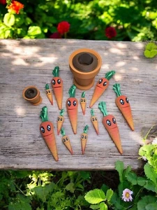 3D Printed Carrots in Pot, Carrots, Fidget Carrots, unique Gifts, Quirky Gift - Picture 1 of 12