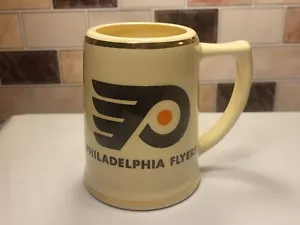 Philadelphia Flyers White Ceramic Mug W/gold Trim Black Logo + Kooky Keychain - Picture 1 of 8