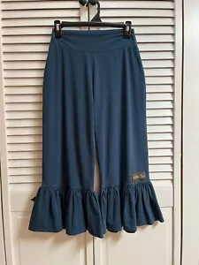 Matilda Jane Wonderment Big Ruffle Pants Size Small Women's Teal Crop - Picture 1 of 8