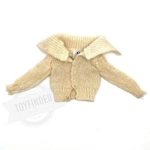 Vintage 1960s BARBIE Fashions PAK WOOL CARDIGAN Sweater CREAM WHITE Angora *flaw - Picture 1 of 4