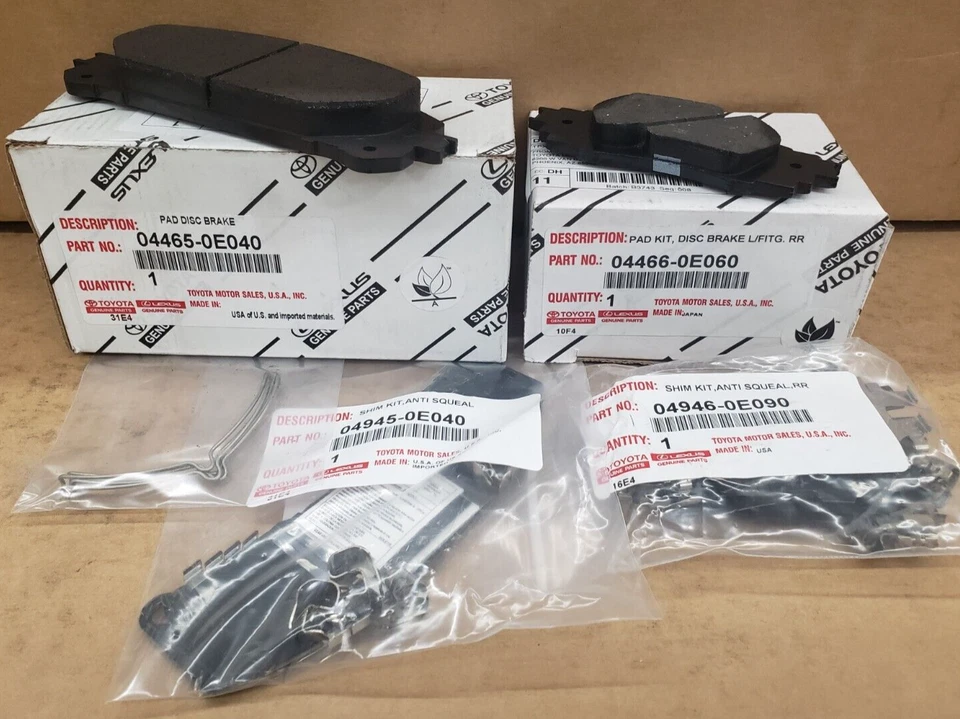 LEXUS OEM FACTORY FRONT AND REAR BRAKE PAD AND SHIM SET 2016-2019 RX350 RX450H - Image 1 of 1