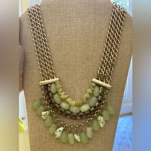 Chico’s New with Tags Green Beads Statement Necklace - Picture 1 of 7