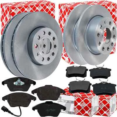 Febi Disques de Frein + Revêtements Avant+Arrière pour VW Golf 5 6 Audi A3 - Photo 1/4