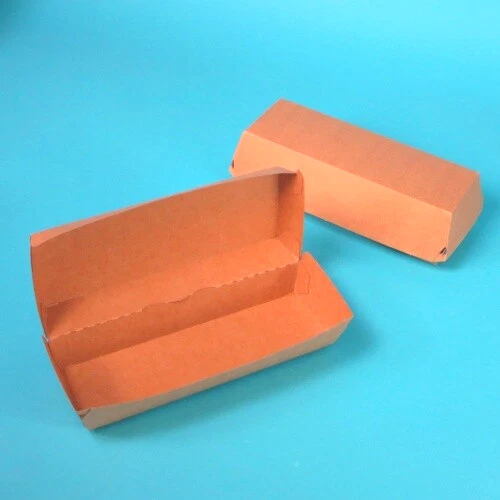 600 Baguette Hotdog & Snackboxen braun 230/210x95/75x60mm Kraftkarton fettdicht - Bild 1 von 1