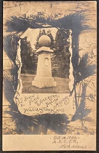 WILLIAMSTOWN MA RPPC REAL PHOTO~HAYSTACK MONUMENT~BIRTHPLACE US FOREIGN MISSIONS - Picture 1 of 3