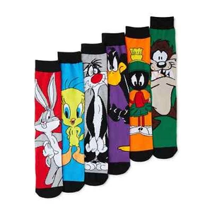 Looney Tunes Bugs Bunny calze uomo casual crew 6 paia misura scarpa 8-12 - Foto 1 di 3