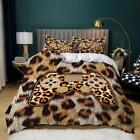 Luxury Leopard Print Handle Quilt Duvet Cover Set Double Pillowcase Doona Cover