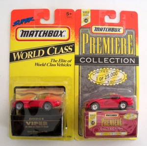 MATCHBOX PREMIERE WORLD CLASS LOT TWO DODGE VIPER TV SHOW & GTS COUPE HTF NIP - Picture 1 of 4