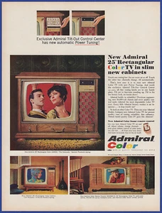 Admiral 1966 vintage 25" color rectangular TV LK6553 consola Coronado anuncio impreso - Imagen 1 de 1