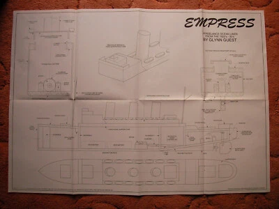 Model Boats plan of Empress a semi scale liner LOA 24" beam 3" — 第 1/2 张图片