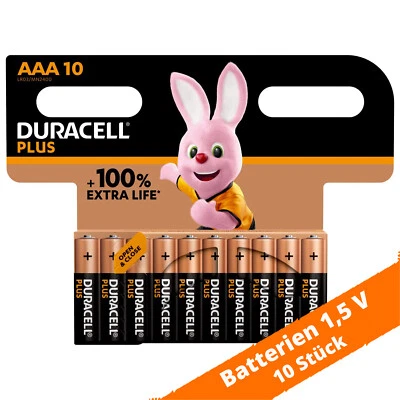 10 x Duracell Plus Batterien AAA Micro LR03 1,5V Alkali-Mangandioxid 1 x 10er - Bild 1 von 3