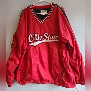 Mens XXL vintage Steve & Barry's OSU Ohio State red pullover nylon v-neck unisex - Picture 1 of 8
