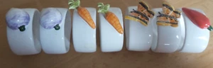 7 pretty H/made Portuguese Ceramic Napkin Holders Veg/ Butterfly raised designs. - Picture 1 of 8