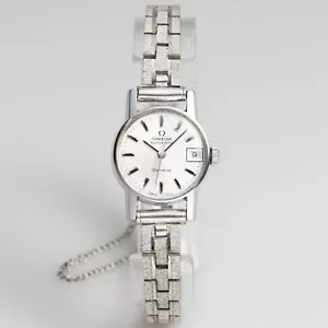 Omega Genève Damas Automático Vintage Plateado Cóctel Mini Reloj 20 mm - Imagen 1 de 9