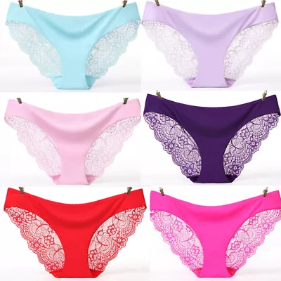 6 Pack Lot Womens Sexy Panties Underwear Sheer Lace Briefs Intimates Underpants - Image 1 of 4