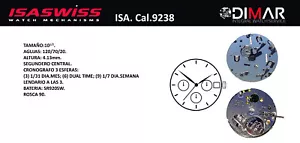 ISA CAL MOVEMENT. 9238/1970 CHRONOGRAPH. - Picture 1 of 3