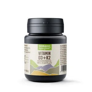 Vitamin D3 K2-100 Tabletten hochdosiert - 7000IE D3 + 150µg K2 pro Tablette - Bild 1 von 6