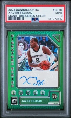 2023 PANINI DONRUSS OPTIC SIGNATURE SERIES GREEN XAVIER TILLMAN PSA 9 AUTO  - Image 1 of 2