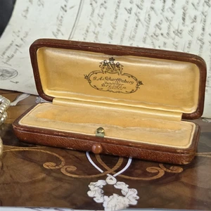 Juwelier -  Schatulle, Scharffenberg, Dresden mit Wappen, Braun und Gold - Bild 1 von 9