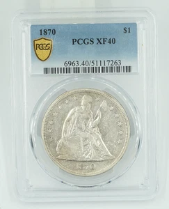 1870 PCGS XF40 Seated Liberty Dollar - Picture 1 of 3
