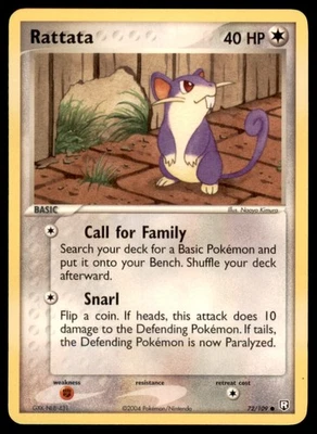 2004 Pokemon EX Team Rocket Returns Rattata English #72 - Image 1 of 2