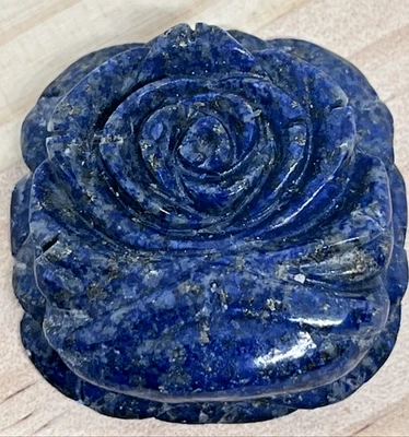 Großer Lapislazuli Anhänger Blume Rose mit Loch 36x37x12 mm Edelstein Kristall - Bild 1 von 4