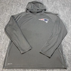 Nike New England Patriots Sudadera con Capucha Para Hombres XL Gris Manga Larga Sobre el Campo Dri Fit MANCHA - Imagen 1 de 7