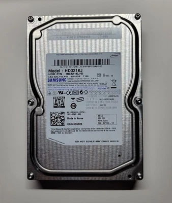 Samsung SATA Hard Drive, HD321KJ, 320GB, 7200 RPM (WIPED) - Image 1 of 2