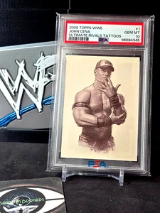 John Cena 2008 Topps WWE ULTIMATE RIVALS TATTOOS #1 PSA 10 GEM POP 1 CARD 💎 - Picture 1 of 2