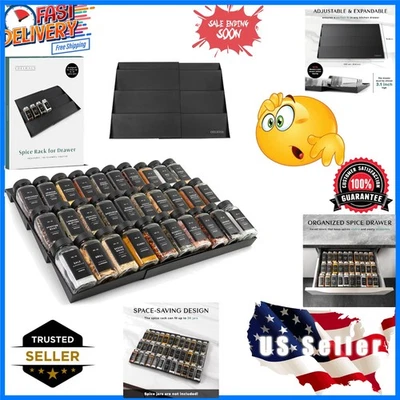 Spice Drawer Organizer - Expandable Spice Rack for Drawer, Black Seasoning Or... - Image 1 of 4