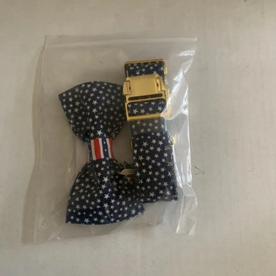 Dogwong American Flag Dog Collar With Bowtie Large Dog Brand New - Image 1 of 4