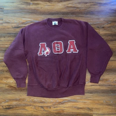 Suéter Griego Vintage Lambda Theta Alpha Hermandad Latina Grande L Rojo Bordado Foto 1 de 4