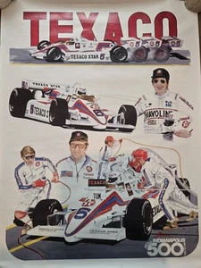 Vintage Texaco Indy Autorennen Poster Tom Sneva Georage Bignoti - Bild 1 von 11