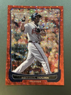 2012 Bowman #44 Michael Bourn Red Ice /25 Braves - Image 1 of 2