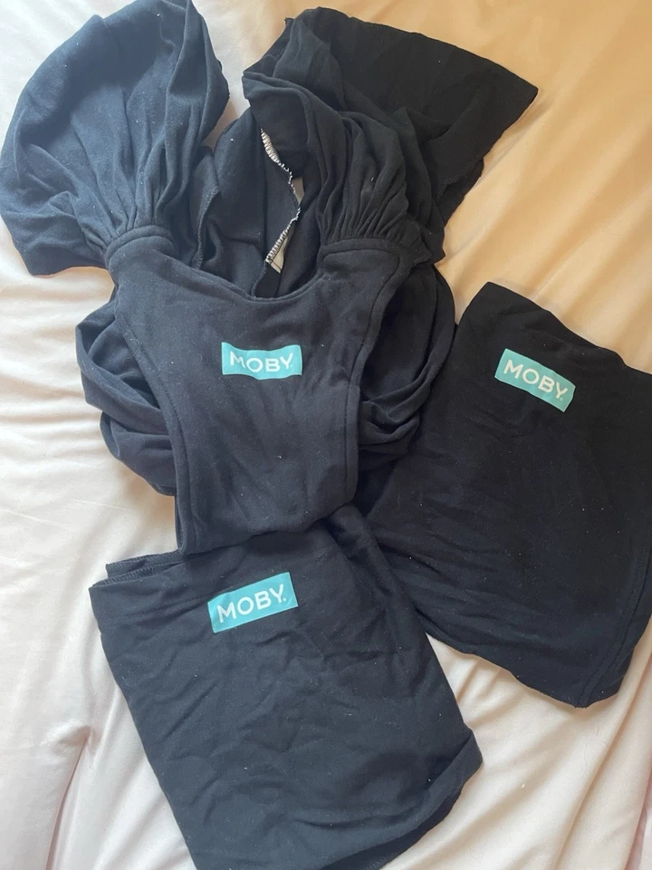 Moby Wrap Adjustable Baby Carrier Wrap (8-35lbs)  Cotton Sling Black  - Image 1 of 4