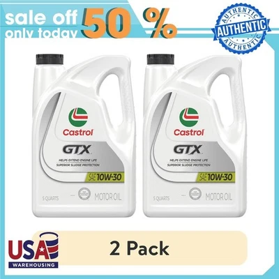 Castrol GTX 10W-30 Conventional Motor Oil, 5 Quarts 2 pack - Image 1 of 4