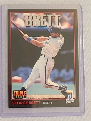 1993 LEAF TRIPLE PLAY # 214 GEORGE BRETT/ Kansas City Royals  - Image 1 of 2