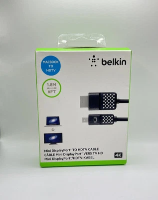 Belkin Mini DisplayPort zu HDMI Kabel 1,8 m 4K Unterstützung Kompatibel MacBook - Bild 1 von 2