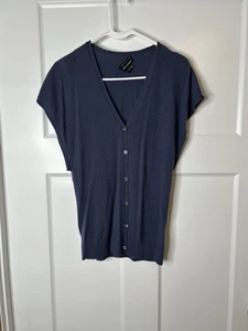 Theory X Bergdorf Goodman Damen Small Kurzarm Kaschmir Pullover Blau 6051 - Bild 1 von 8