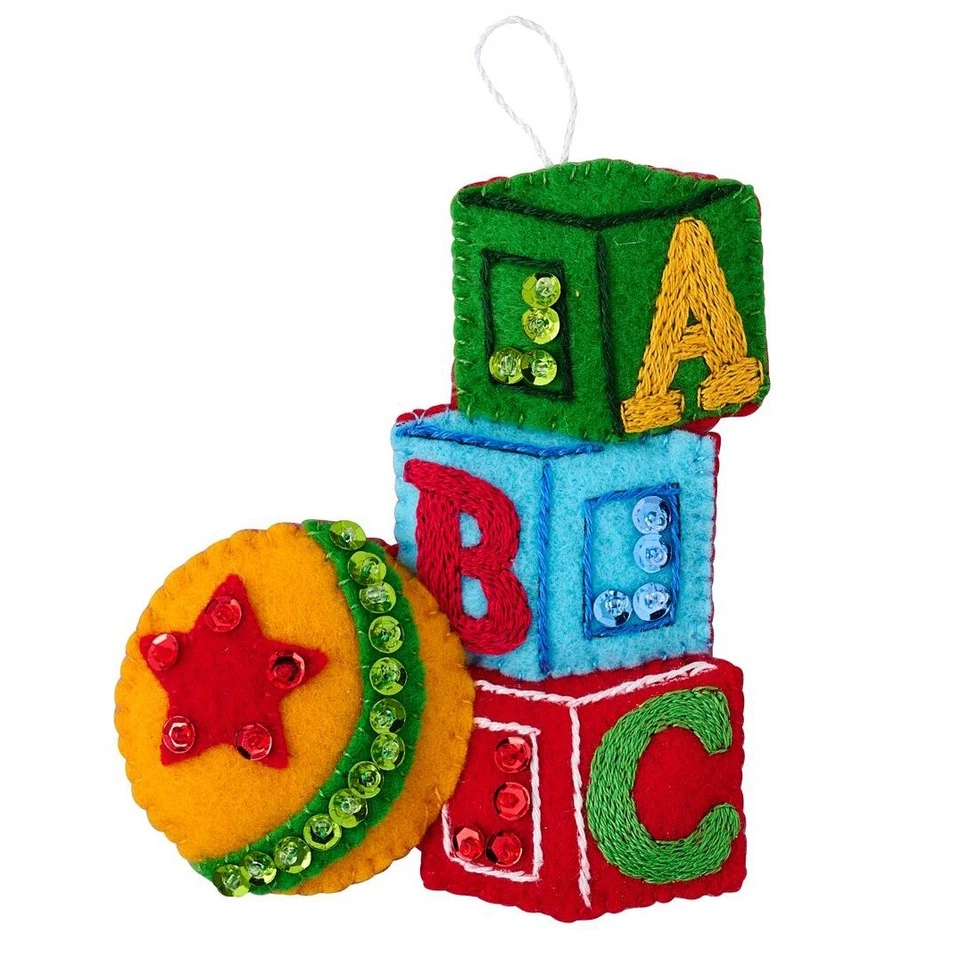 Bucilla Felt Ornaments Applique Kit Set Of 6-Toyland Treasures - Image 1 of 1